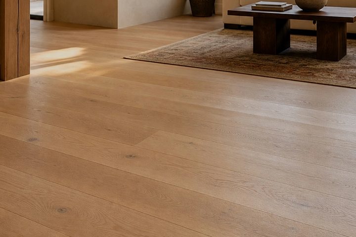 Refinished oak hardwood floors